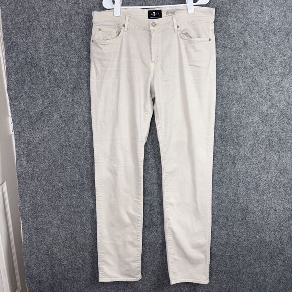 7 For All Mankind Jeans Mens Size 38 Slimmy Stone - Picture 1 of 10